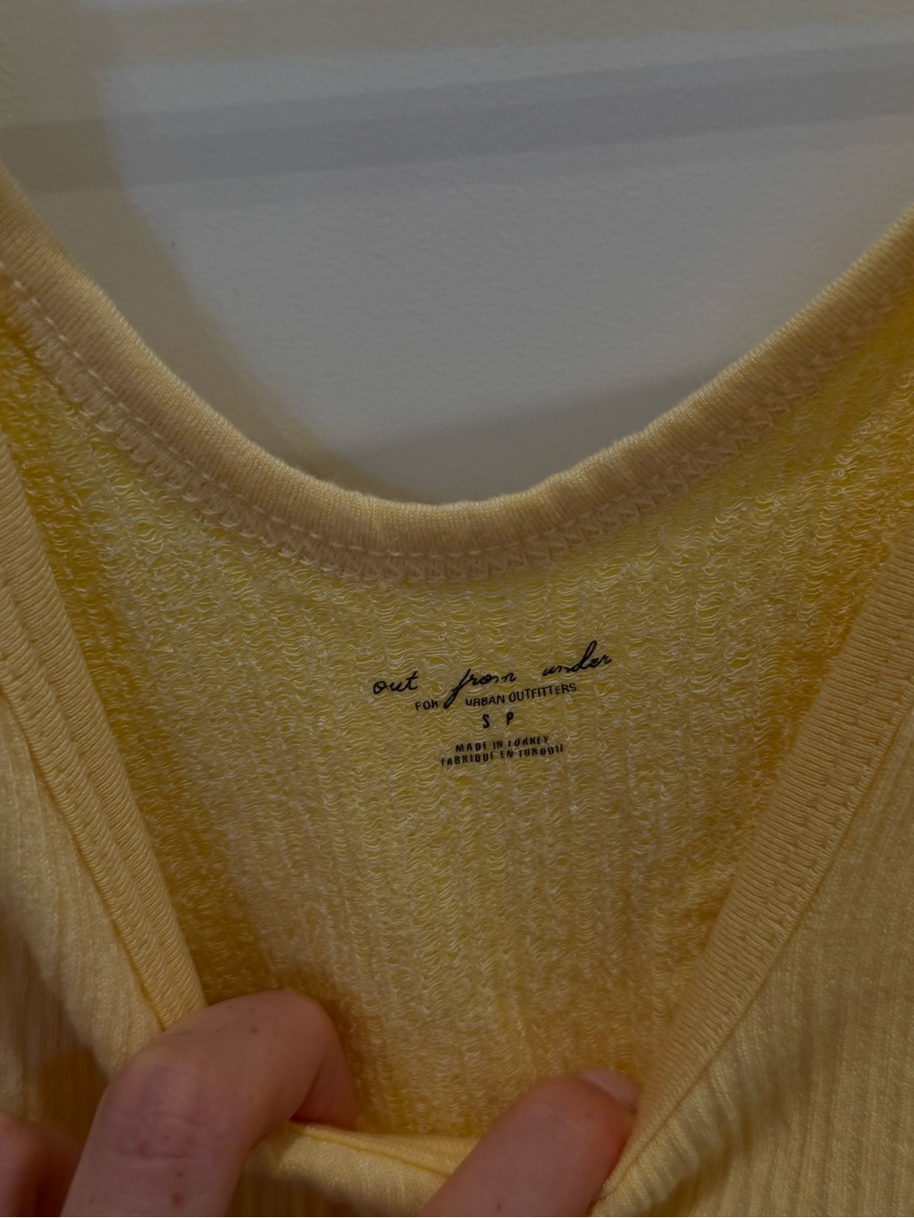 Urban Outfitters Yellow Ribbed Crop Tank